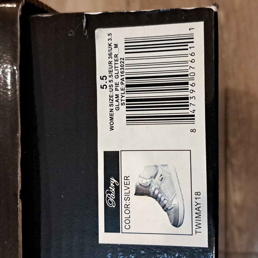Pastry Silver Glitter High-Top Sneakers - Picture 7 of 9